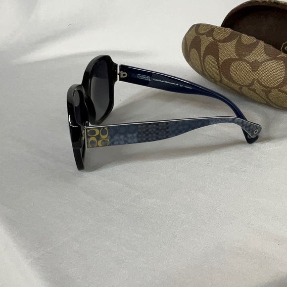 Coach Megan Black & Blue Sunglasses with Brown Case & Cloth - Picture 8 of 14